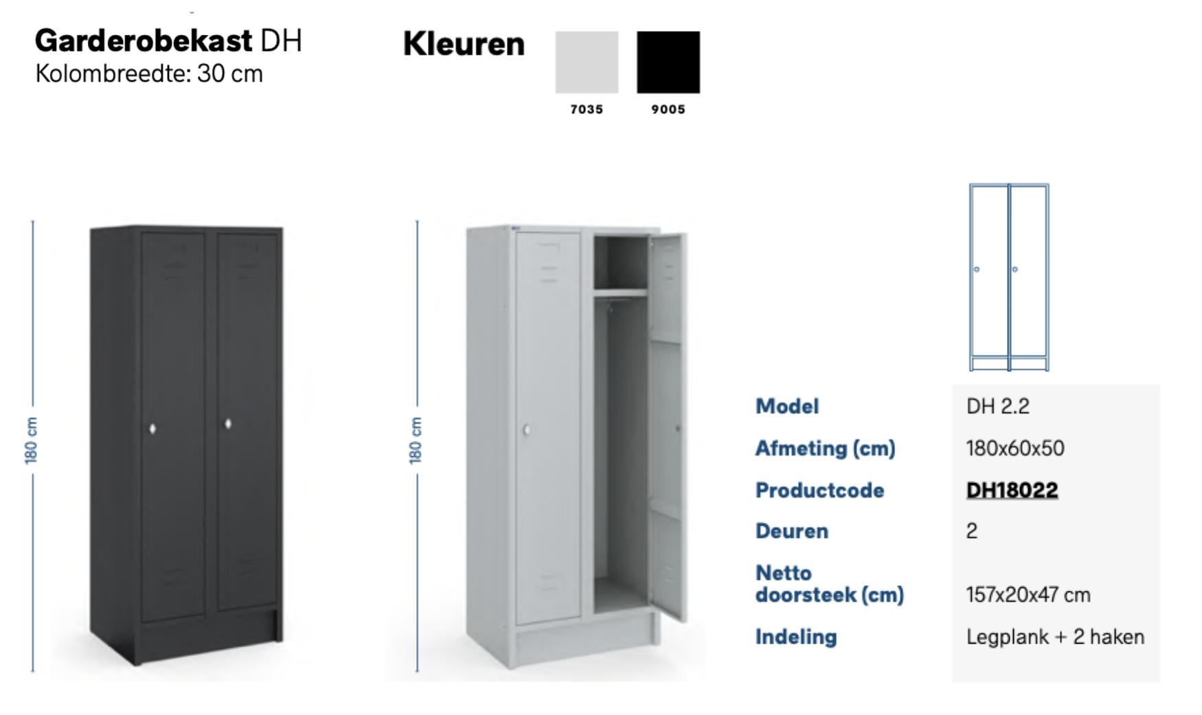 DH Metalen Kledingkast