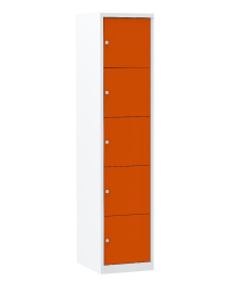 Multi color locker, multi-color deurtjes, 1 kolom, Rood
