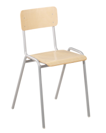 Kantinestoel CS03, alu-berkenhout