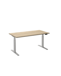 Zit sta bureau Adjust2PLUS Quick Assembly, 2 MOTOREN-200x80cm-Wit (RAL9016)-Eiken-Wit