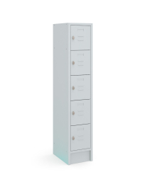 CHB 1.5 lockerkast, 5 deurtjes, grijs