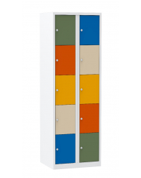 Multi color locker, multi-color deurtjes, 2 kolommen, 3 kleuren deurtjes mix