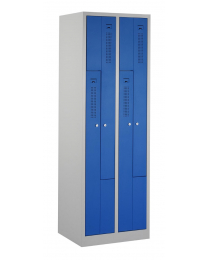 Z-garderobekast, 59cm breed, deur blauw, ombouw grijs