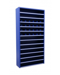 Vakkenkast, hoogte 198cm, breedte 100cm, blauw