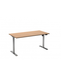 Zit sta bureau Adjust1PLUS Elektrisch, 1 motor-Beuken-Lichtgrijs (RAL9006)-120x80cm