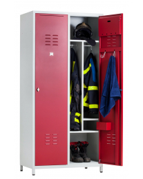Garderobekast Brandweer ITF, 97cm breed, 2 deuren, 1 deur open