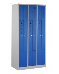Z-garderobekast CHL18036, 87cm breed, deur blauw, ombouw grijs