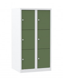 Multi-color locker, halfhoog 111.7 cm, groene deurtjes, 2 kolommen