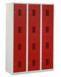 Premium locker, 4 koloms, 120cm breed, rood