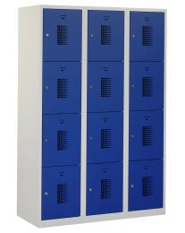 Premium locker, 4 koloms, 120cm breed, blauw