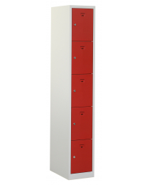 Premium locker, 5 deurtjes, rood