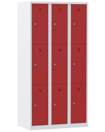 Premium locker, 3 koloms, rood