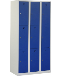 Premium locker, 3 koloms, blauw