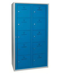 Kledinguitgiftekast JGR195210, 5 deurtjes, 2 centrale deuren, kleur blauw grijs