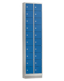 Mini locker, blauw, 20 deurtjes