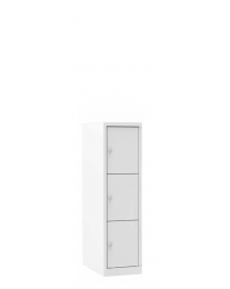 Locker halfhoog, 3 deurtjes, kleur wit