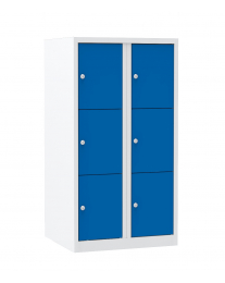 Multi-color locker, halfhoog 111.7 cm, blauwe deurtjes