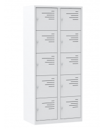 Locker Wit-Stripe SHT, 2 kolommen 80cm breed, 10 kastjes