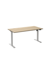 Zit sta bureau Adjust1PLUS Elektrisch, 1 motor-Eiken wit-Wit (RAL 9010)-120x60cm