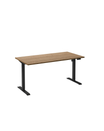 Zit sta bureau Adjust1PLUS Elektrisch, 1 motor-Rustiek Eiken-Zwart (RAL9005)-120x60cm