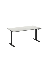 Zit sta bureau Adjust1PLUS Elektrisch, 1 motor-Wit-Zwart (RAL9005)-120x60cm