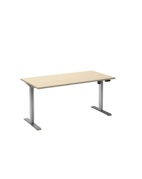 Zit sta bureau Adjust1PLUS Elektrisch, 1 motor-Ahorn-Lichtgrijs (RAL9006)-120x60cm