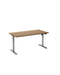 Zit sta bureau Adjust1PLUS Elektrisch, 1 motor-Rustiek Eiken-Lichtgrijs (RAL9006)-120x60cm