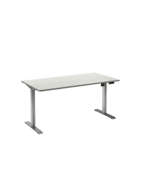 Zit sta bureau Adjust1PLUS Elektrisch, 1 motor-Wit-Lichtgrijs (RAL9006)-120x60cm