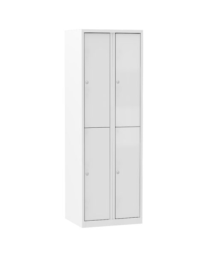 Lockerkast 4 deurs, 2 kolommen, kleur WIT